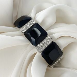 Black and Crystal stretch Bracelet